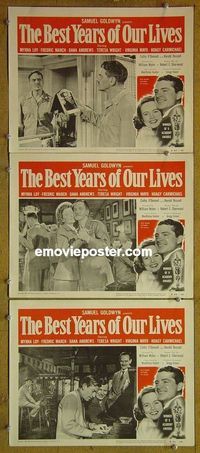 n140 BEST YEARS OF OUR LIVES 3 lobby cards R54 Myrna Loy, March