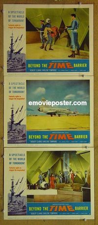n141 BEYOND THE TIME BARRIER 3 lobby cards '59 Edgar Ulmer