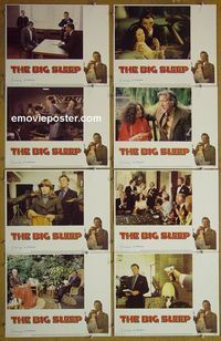 m118 BIG SLEEP complete set of 8 lobby cards '78 Robert Mitchum, Jimmy Stewart