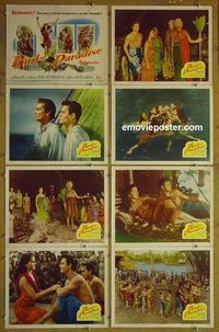 m120 BIRD OF PARADISE complete set of 8 lobby cards '51 Debra Paget