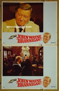 n242 BRANNIGAN 2 lobby cards '75 John Wayne portrait!
