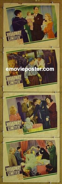 n081 BROADWAY LIMITED 4 lobby cards '41 Victor McLaglen