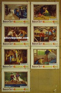 m756 CARSON CITY 7 lobby cards '52 Randolph Scott, western