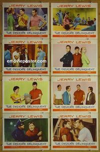 m199 DELICATE DELINQUENT complete set of 8 lobby cards '57 Jerry Lewis, McGavin