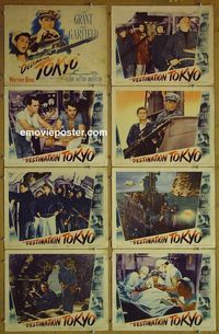 m201 DESTINATION TOKYO complete set of 8 lobby cards '43 Cary Grant, Garfield