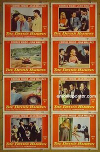 m203 DEVIL'S HAIRPIN complete set of 8 lobby cards '57 Cornel Wilde, car racing!