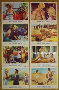 m216 DON'T MAKE WAVES complete set of 8 lobby cards '67 Sharon Tate, Tony Curtis