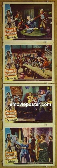 n088 DOUBLE CROSSBONES 4 lobby cards '51 Donald O'Connor