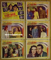 m937 ELERY QUEEN & THE PERFECT CRIME 6 lobby cards '41 Bellamy