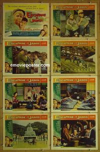 m230 ESCAPADE IN JAPAN complete set of 8 lobby cards '57 Teresa Wright, Mitchell