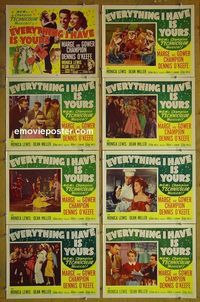 m232 EVERYTHING I HAVE IS YOURS complete set of 8 lobby cards '52 Champions!
