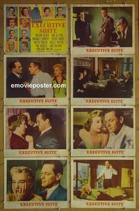 m234 EXECUTIVE SUITE complete set of 8 lobby cards '54 Holden, Stanwyck