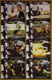 m243 FAST & THE FURIOUS complete set of 8 lobby cards '01 Vin Diesel, Walker