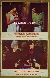 n271 FEARLESS VAMPIRE KILLERS 2 lobby cards '67 Roman Polanski