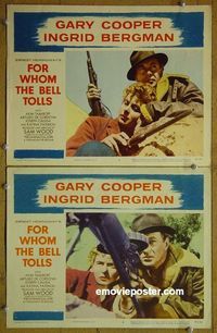 n273 FOR WHOM THE BELL TOLLS 2 lobby cards R57 Gary Cooper