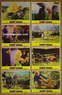 m258 FORT UTAH complete set of 8 lobby cards '66 John Ireland, Virginia Mayo
