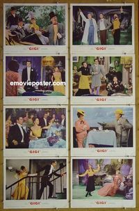 m274 GIGI complete set of 8 lobby cards R66 Leslie Caron, Maurice Chevalier