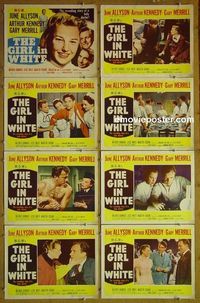 m276 GIRL IN WHITE complete set of 8 lobby cards '52 June Allyson, Arthur Kennedy