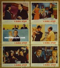 m946 GLOBAL AFFAIR 6 lobby cards '64 Bob Hope, Yvonne DeCarlo