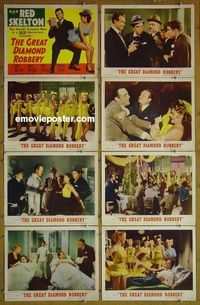 m288 GREAT DIAMOND ROBBERY complete set of 8 lobby cards '53 Red Skelton