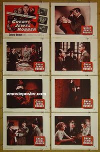 m290 GREAT JEWEL ROBBER complete set of 8 lobby cards '50 David Brian