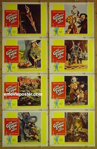 m292 GREATEST SHOW ON EARTH complete set of 8 lobby cards R60 Heston