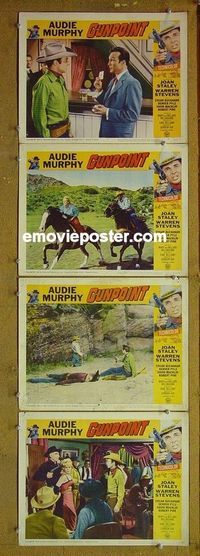 n096 GUNPOINT 4 lobby cards '66 Audie Murphy