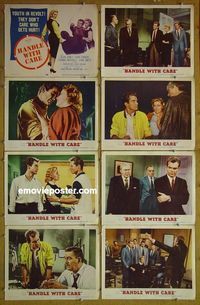 m302 HANDLE WITH CARE complete set of 8 lobby cards '58 Dean Jones