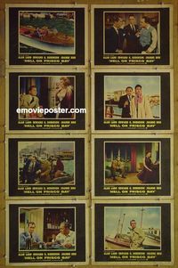 m311 HELL ON FRISCO BAY complete set of 8 lobby cards '56 Alan Ladd, Robinson
