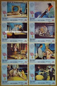 m313 HELLO DOWN THERE complete set of 8 lobby cards '69 Tony Randall, Janet Leigh