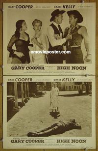 n288 HIGH NOON 2 lobby cards R56 Gary Cooper, Grace Kelly