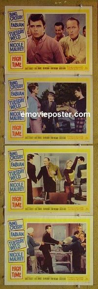 n101 HIGH TIME 4 lobby cards '60 Crosby, Fabian, Weld, Maurey