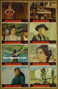 m317 HILLS RUN RED complete set of 8 lobby cards '67 spaghetti western!