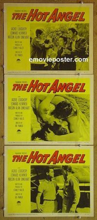 n164 HOT ANGEL 3 lobby cards '58 teenage gangs!