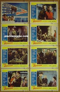 m332 HUNTERS complete set of 8 lobby cards '58 Robert Mitchum, Robert Wagner