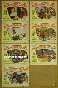 m803 HURRICANE ISLAND 7 lobby cards '51 Marie Windsor