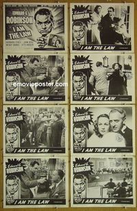 m336 I AM THE LAW complete set of 8 lobby cards R55 Edward G. Robinson