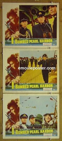 n167 I BOMBED PEARL HARBOR 3 lobby cards '61 Toshiro Mifune
