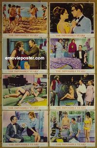 m348 IMPOSSIBLE YEARS complete set of 8 lobby cards '68 David Niven, Ferrare