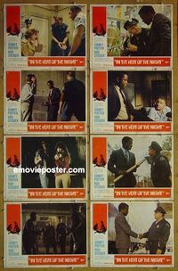 m352 IN THE HEAT OF THE NIGHT complete set of 8 lobby cards '67 Sidney Poitier