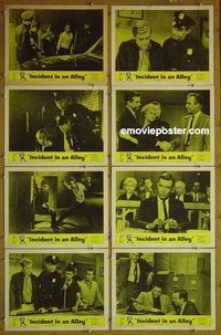 m355 INCIDENT IN AN ALLEY complete set of 8 lobby cards '62 teen crime!