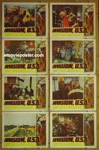 m362 INVASION USA complete set of 8 lobby cards '52 Peggie Castle