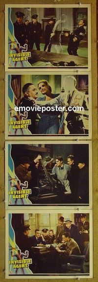 n102 INVISIBLE AGENT 4 lobby cards '42 H.G. Wells