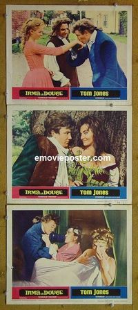 n168 IRMA LA DOUCE/TOM JONES 3 lobby cards '66 Albert Finney