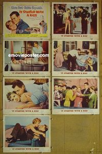 m816 IT STARTED WITH A KISS 7 lobby cards '59 Debbie Reynolds