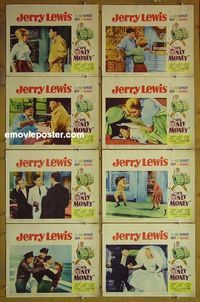 m375 IT'S ONLY MONEY complete set of 8 lobby cards '62 Jerry Lewis, Joan O'Brien