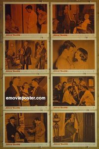 m380 JOHNNY TROUBLE complete set of 8 lobby cards '57 girl trouble!