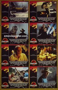 m384 JURASSIC PARK 8 English lobby cards '93 Spielberg, dinosaurs