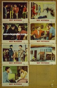 m819 KEY WITNESS 7 lobby cards '60 Dennis Hopper, Hunter