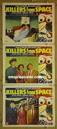 n171 KILLERS FROM SPACE 3 lobby cards '54 Peter Graves